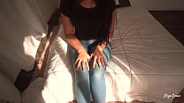 MY FRIEND'S WIFE IN JEANS PANTS ASKS ME TO GIVE HER COCK!! ELIZA EVANS. homemade porn, amateur couple, latina